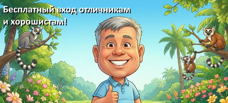 Бесплатный вход для отличников и хорошистов!